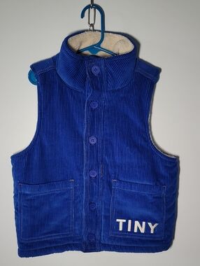Children's Corduroy Vest in Royal Blue with 'TINY' Patch